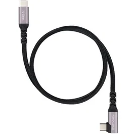 Nano Cable 10.01.4700 - Cable USB-C 3.2 Gen2 Acodado, 100W Carga Rápida, 10Gbps, 4K 60Hz, USB-C Macho a USB-C Macho, 0.5m (50cm), Negro